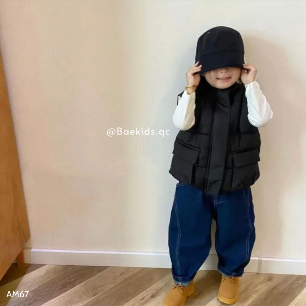Áo phao gile cho bé trai bé gái BAE KIDS, áo phao trẻ em 11kg đến 29kg