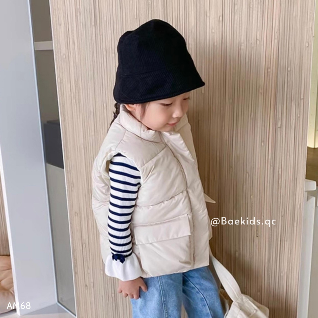 Áo phao gile cho bé trai bé gái BAE KIDS, áo phao trẻ em 11kg đến 29kg