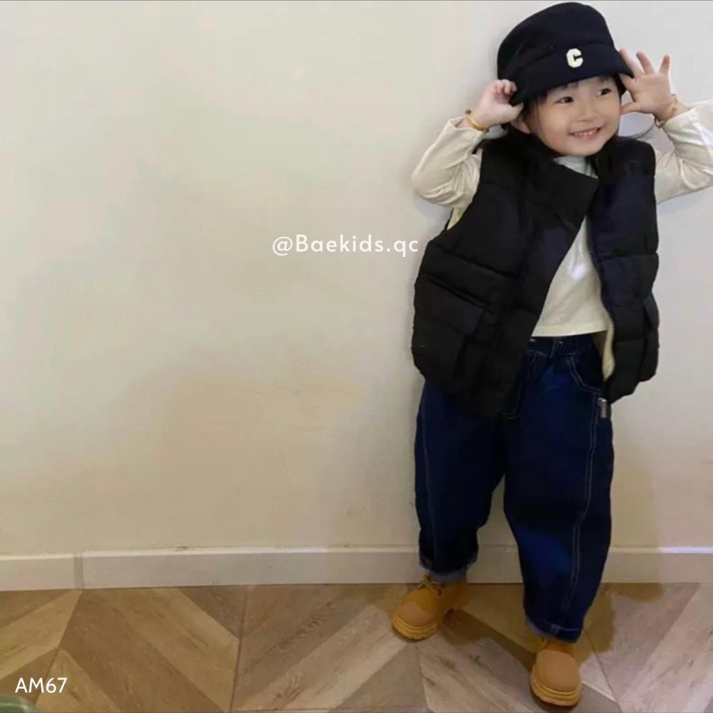 Áo phao gile cho bé trai bé gái BAE KIDS, áo phao trẻ em 11kg đến 29kg