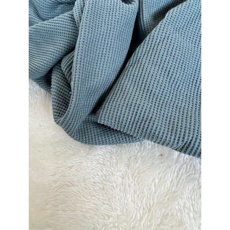 Vải thun tổ ong màu xanh