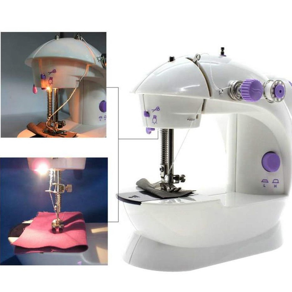 Máy May Mini Để Bàn Có Đèn Led Rễ Sử Dụng - Máy Khâu Nhỏ Gọn Cho Gia Đình