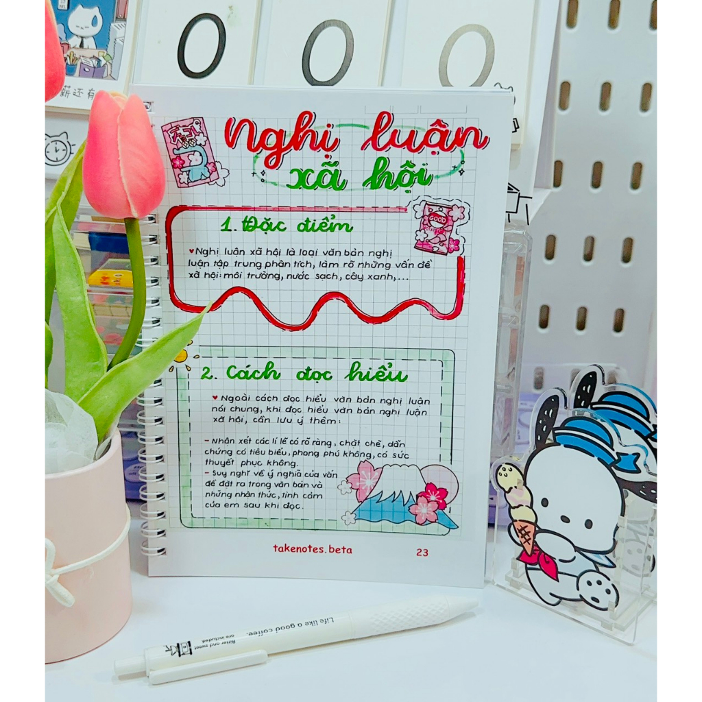 Sổ giấy trang trí văn 6 chương trình mới