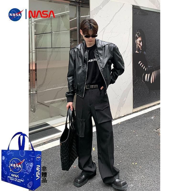 CROPPED LEATHER JACKET - Áo khoác da dáng ngắn unisex thu đông