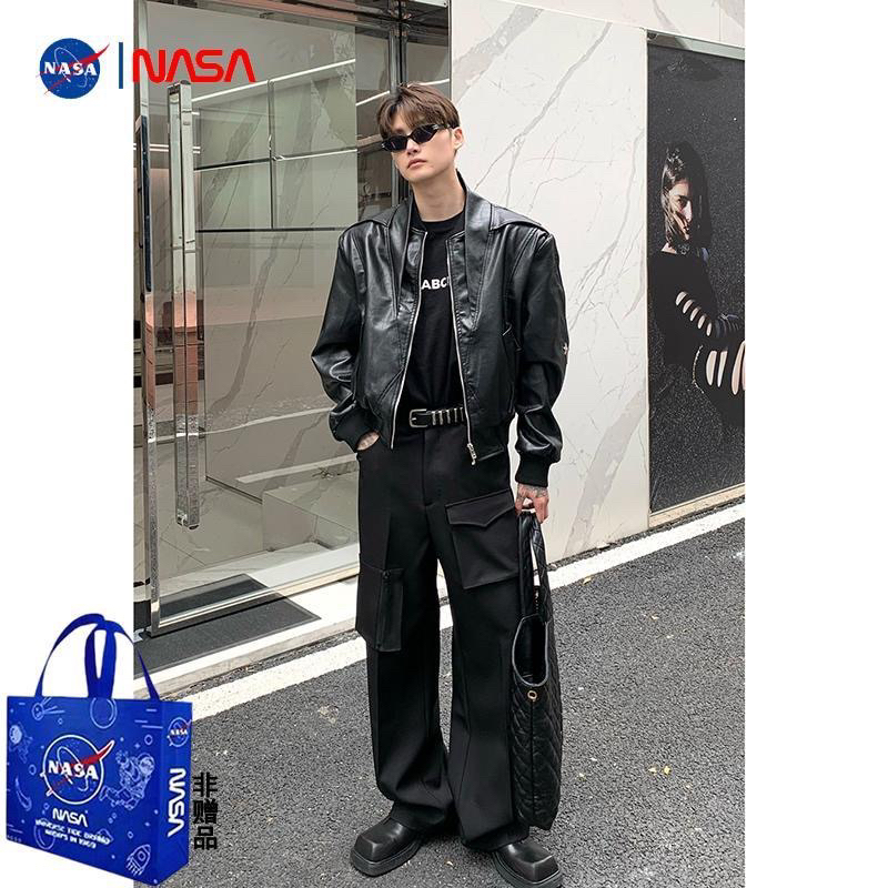 CROPPED LEATHER JACKET - Áo khoác da dáng ngắn unisex thu đông