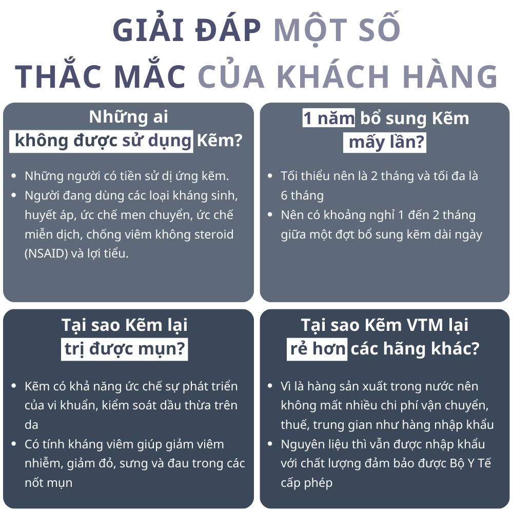 Viên uống bổ sung Kẽm ZinC VTM hỗ trợ tăng cường sức đề kháng - gói 30 viên