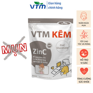 Viên uống VTM bổ sung Kẽm, Vitamin C, Vitatmin E, Glutathione, Collagen, Biotin hỗ trợ chăm sóc sắc đẹp
