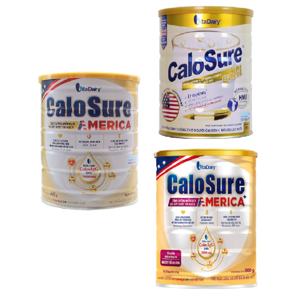 [CHÍNH HÃNG] Sữa bột Calosure/ calosure gold/calosure america lon 900g (mẫu mới)