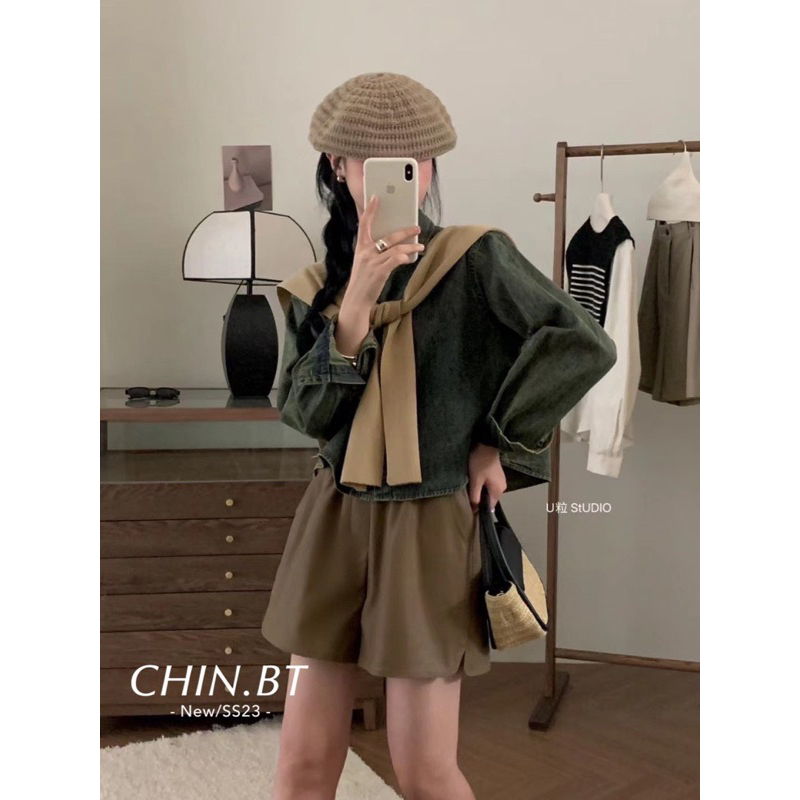 Áo Sơmi Bò Kèm Khăn Hot Hit Korean L1