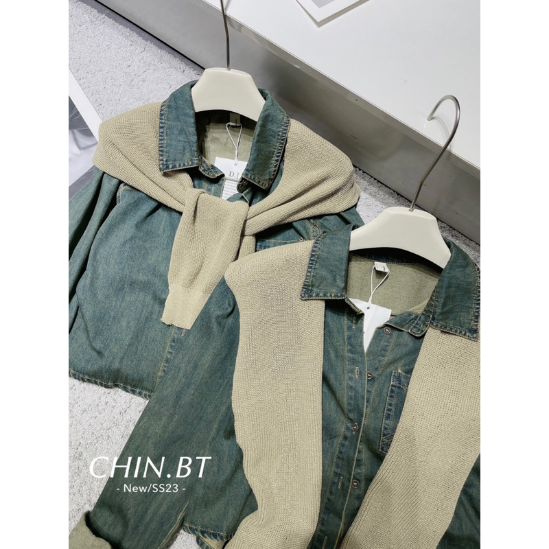 Áo Sơmi Bò Kèm Khăn Hot Hit Korean L1