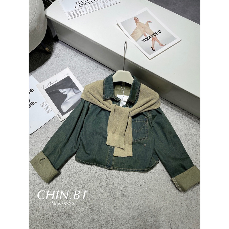 Áo Sơmi Bò Kèm Khăn Hot Hit Korean L1