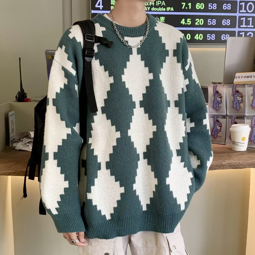 Áo Len Unisex Nam Nữ Sweater Cổ Tròn Dài Tay Hoạ Tiết Chất Dày Dặn Cao Cấp Phong Cách Ullzang Hàn Quốc DYACI  AL37