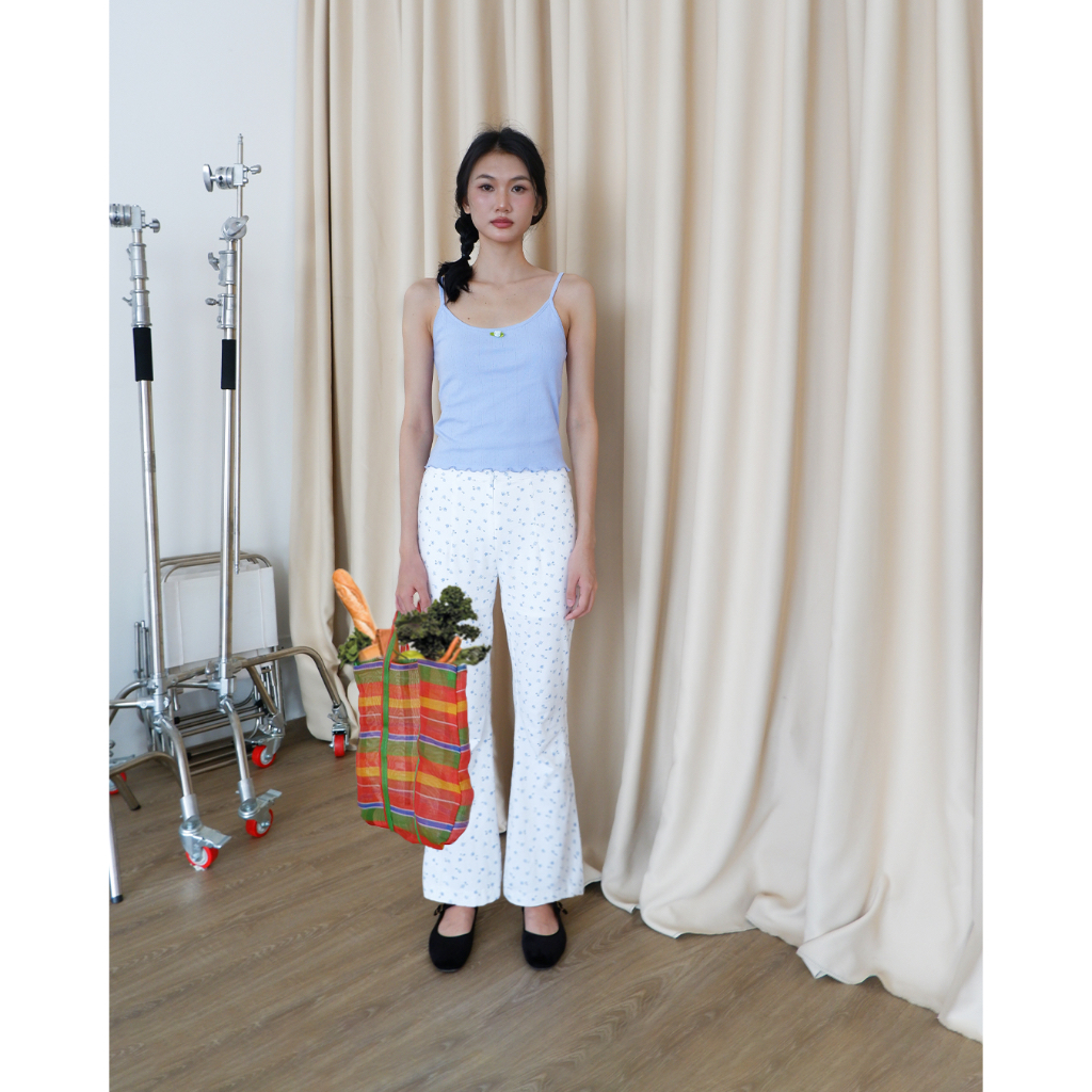 Quần dài ống loe in hoạ tiết hoa nhí - Mari Jacquard Pants