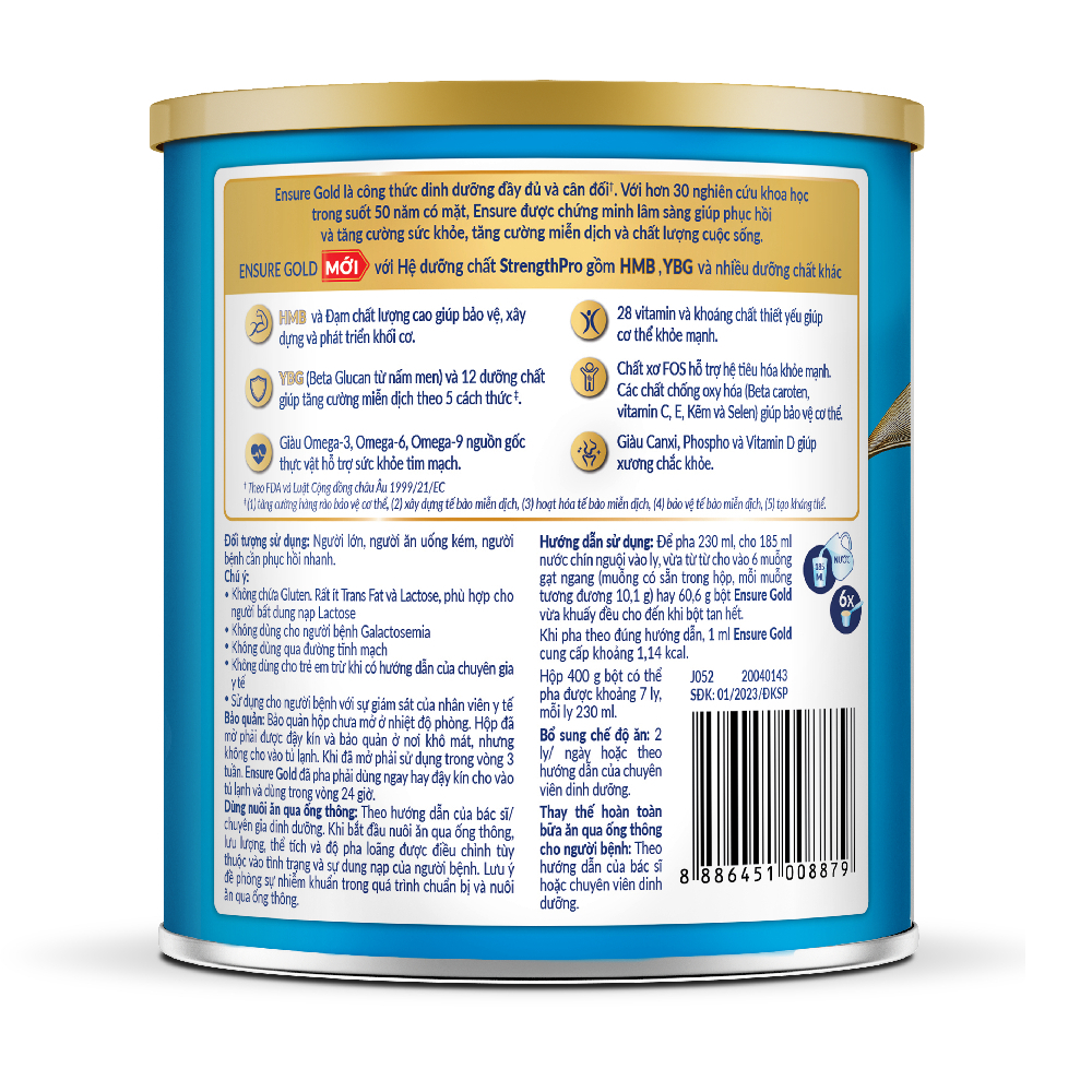 Sữa bột Ensure Gold Abbott ít ngọt  400g