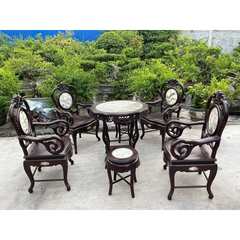 Bộ Bàn Ghế Guột Dơi 7 món Gỗ Gụ Lào