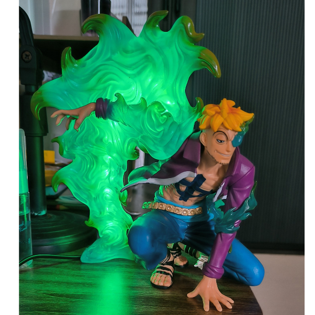 Mô hình One Piece Marco dáng ngồi cao 15cm trạng thái bán phượng hoàng hàng fzero cao cấp có hộp và led