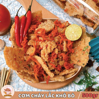 Cơm cháy lắc khô bò 500gr Ăn Vặt Vui