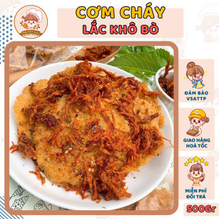 Cơm cháy lắc khô bò 500gr ăn vặt vui