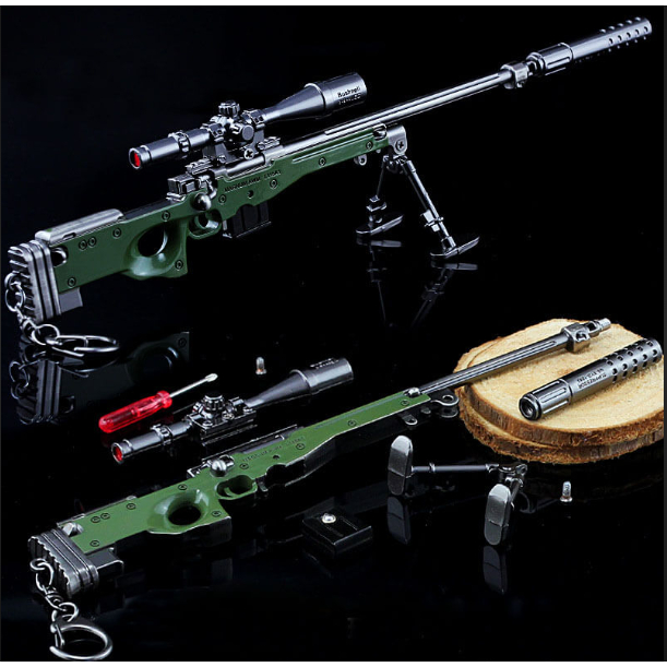 Mô hình PUBG AWM trưng bày dài 20 cm có tặng kèm giá đỡ