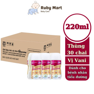 [ Date T8/24 ]Thùng 30 Sữa nước dành cho người bị tiểu đường Glucerna Abbott 220ml/chai
