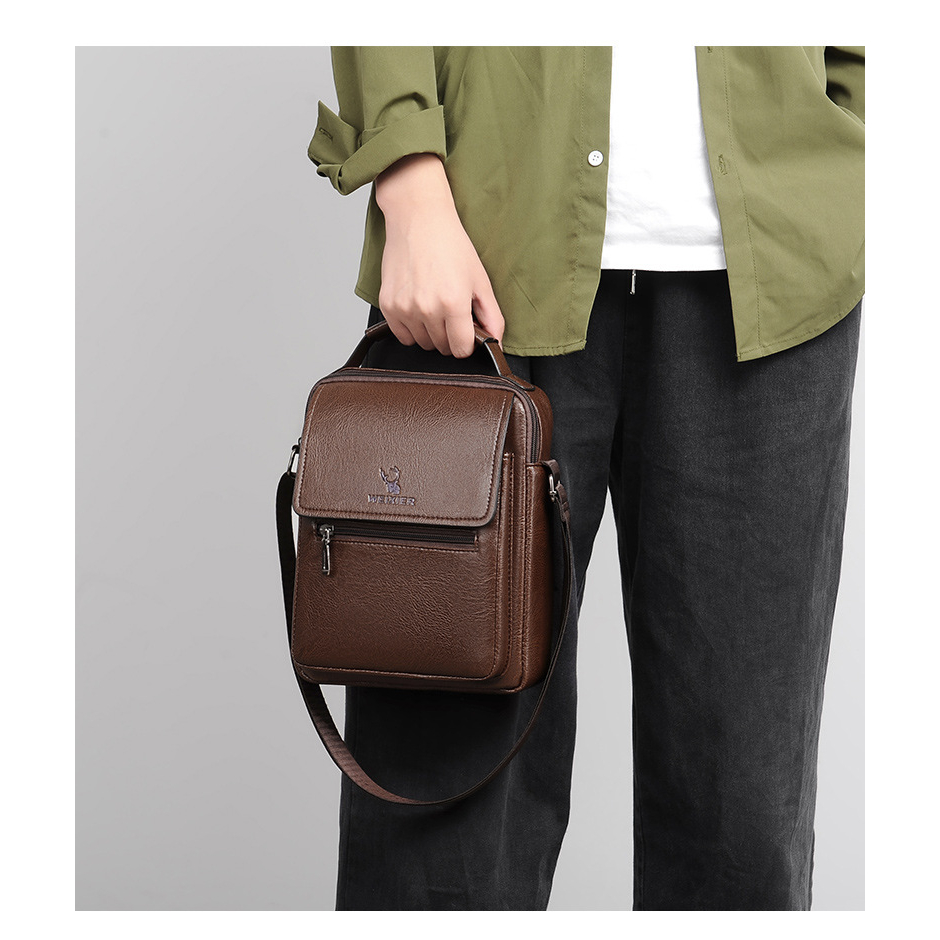 Túi đeo chéo nam da bò thật HDC 03 đựng ipad túi xách tay nam da bò