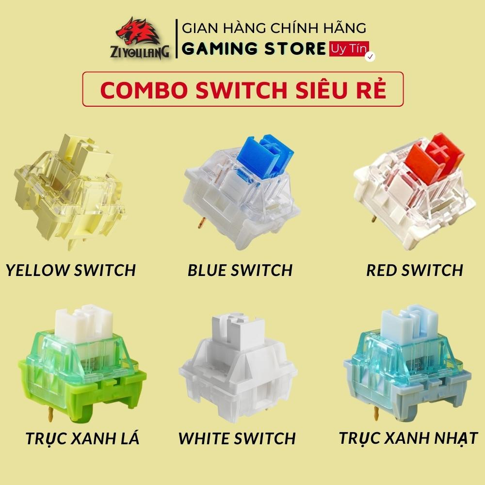 Glass Switch Milky White/ Blue Switch/ Red Switch/ Yellow Switch linear 3 pin dùng cho bàn phím cơ Combo 5 Siêu Rẻ