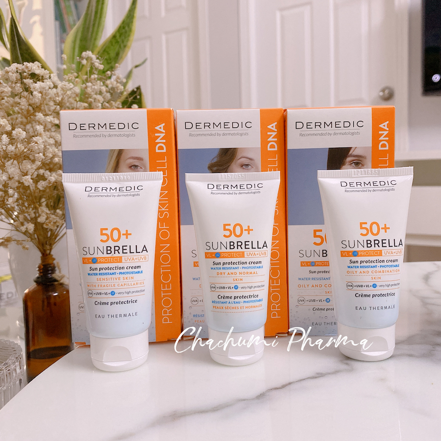 Kem Chống Nắng Dermed Cho Da Thường Đến Khô SUNBRELLA Sun Protection Cream Dry and Normal Skin SPF 50+ 50ml