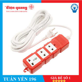 Ổ cắm công suất lớn Điện Quang ĐQ ESKHP 3RW 2M, 5M (3 lỗ, màu đỏ trắng, dây dài 2m, 5m)