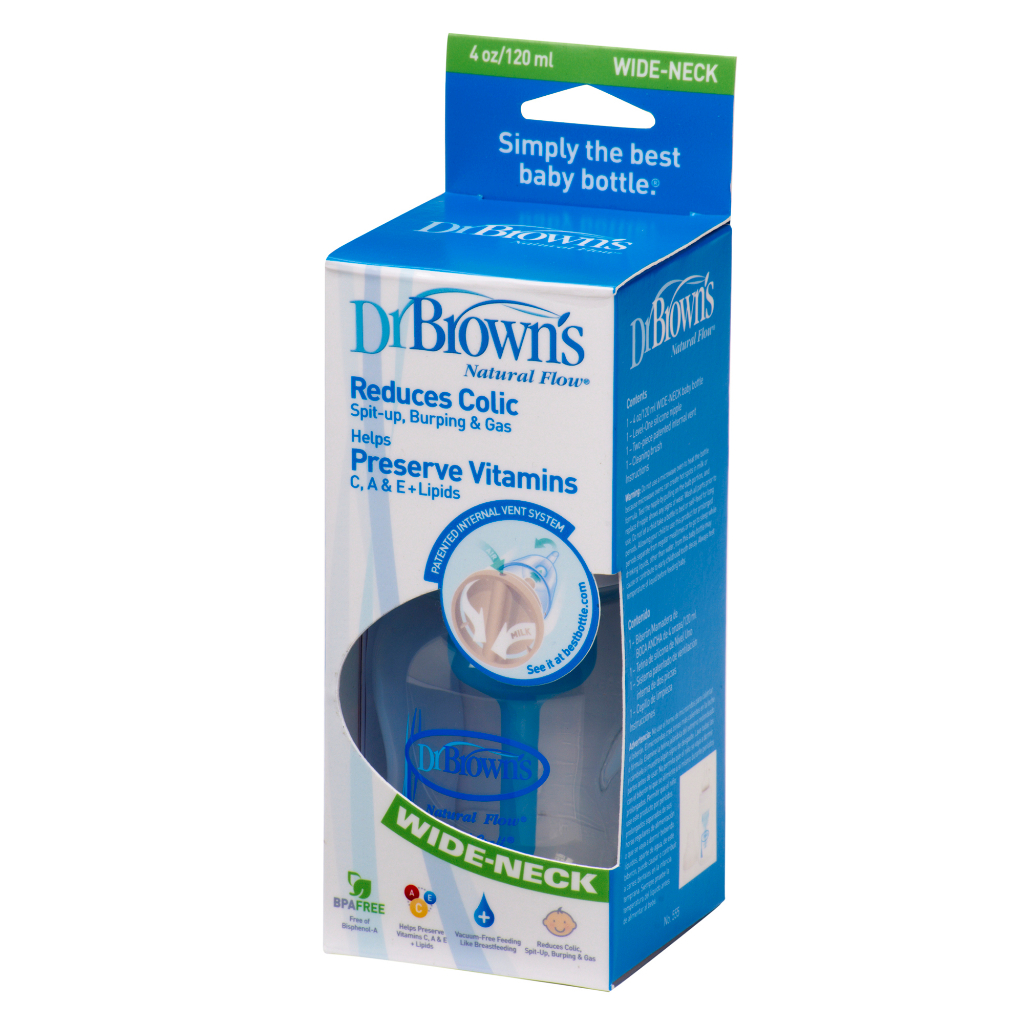 Bình sữa Dr.Brown’ cổ rộng 120ml nhựa PP-mã 555