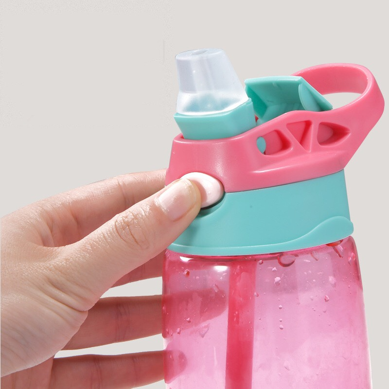 Bình Đựng Nước Cho Bé, Bình Nước Học Sinh 480ml Nhựa PP,PC4 In Hình Kute