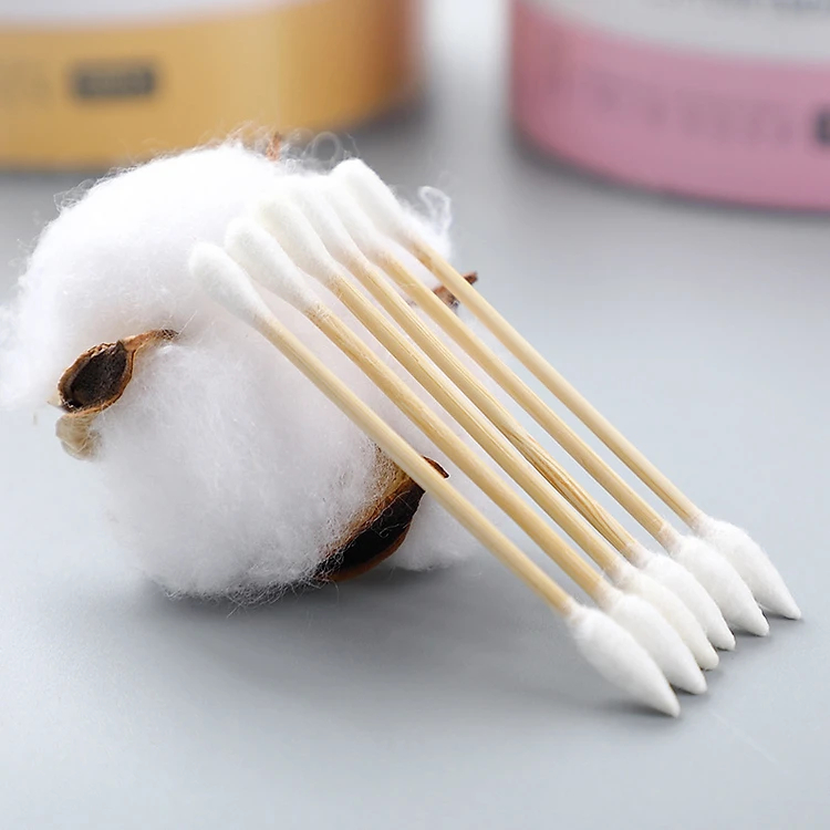Hộp 500 cây tăm bông ráy tai Cotton Swap, tăm bông ráy tai cao cấp thân gỗ 2 đầu bông mềm mại giúp vệ sinh tai hiệu quả