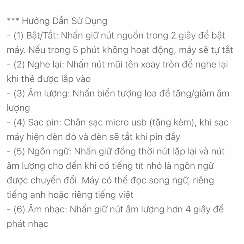Máy đọc thẻ FlashCard song ngữ Anh Việt cho bé - TiNa’s House