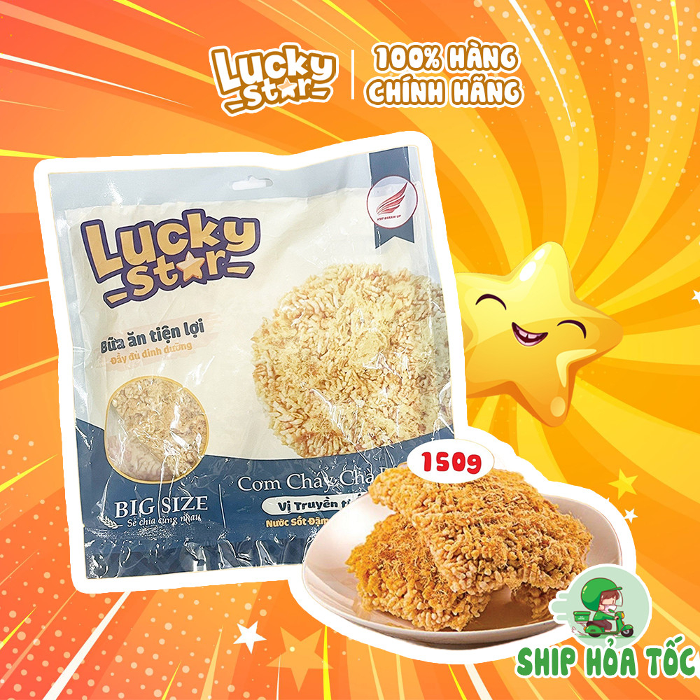 Cơm cháy chà bông truyền thống Lucky Star gói lớn 150g thơm ngon, đồ ăn vặt healthy Việt Nam