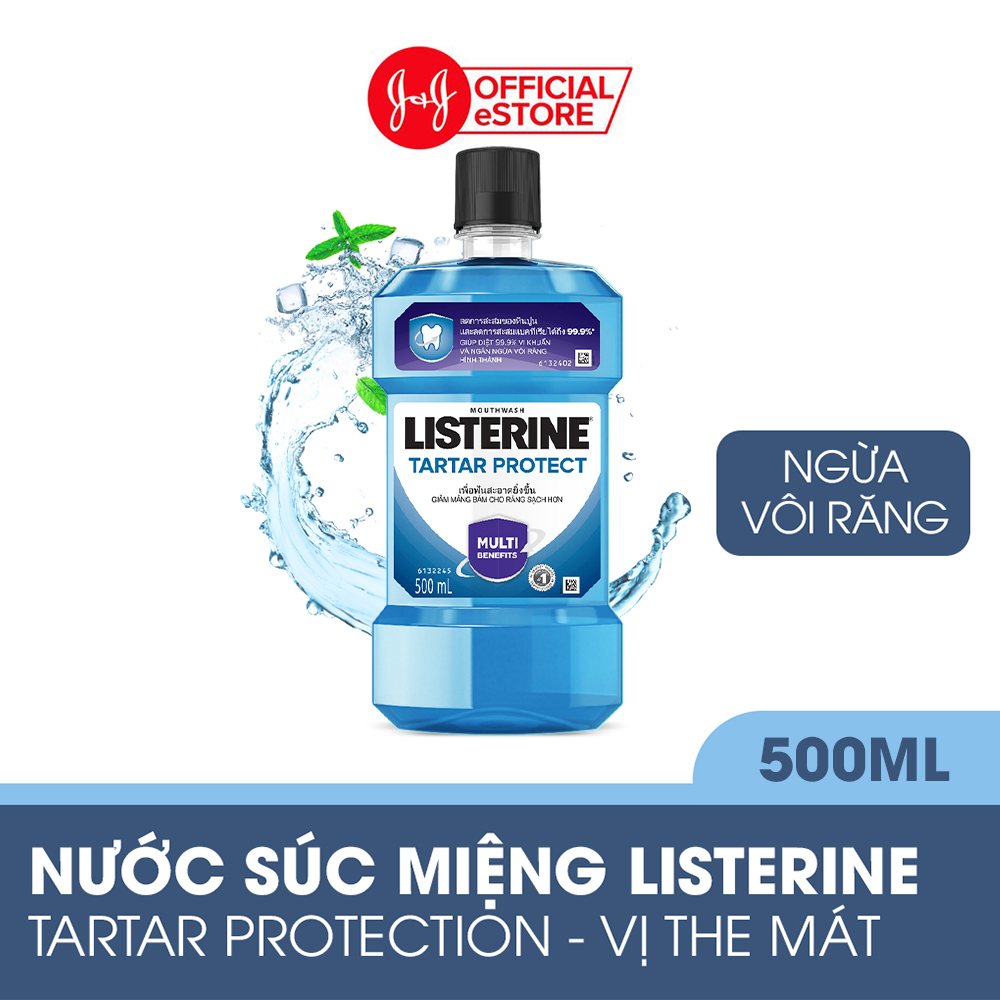  Nước súc miệng ngăn ngừa mảng bám Listerine Tartar Protection 500ml
