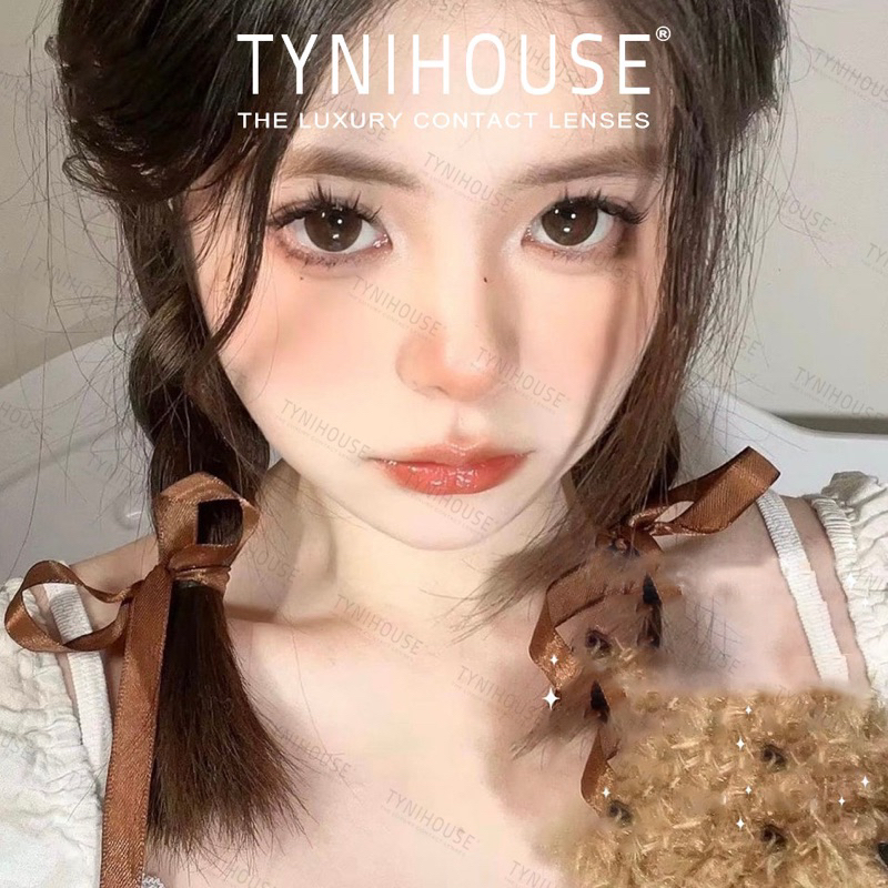 Kính Áp Tròng Lens Mắt Nâu Baby CIR CHOCO giãn to 14.5mm Cận|kèm Khay