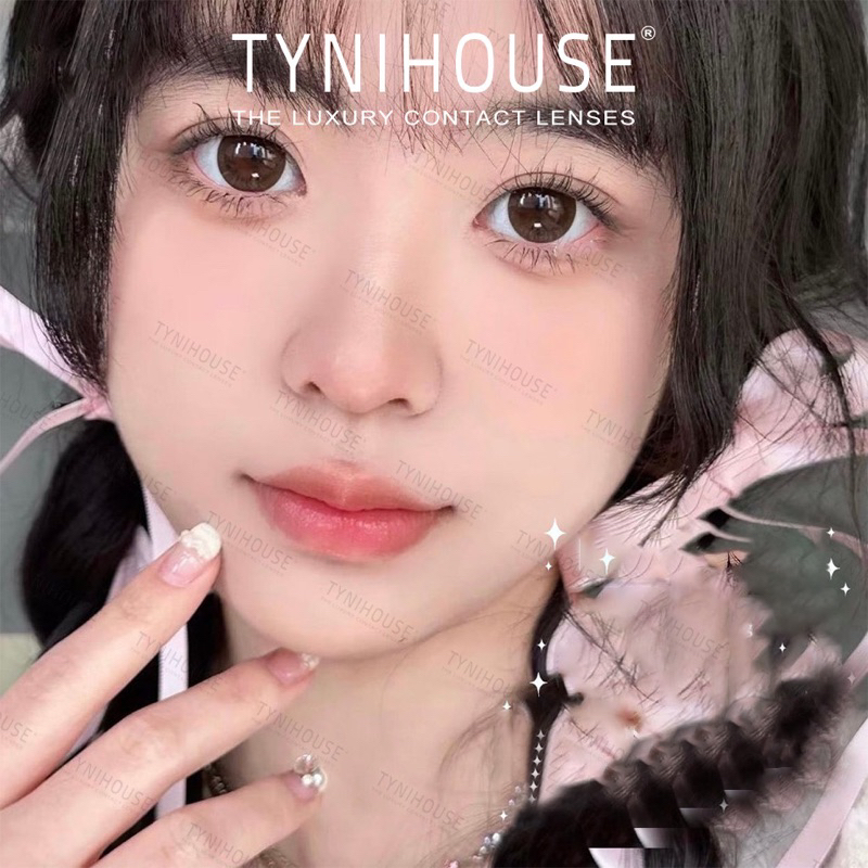 Kính Áp Tròng Lens Mắt Nâu Baby CIR CHOCO giãn to 14.5mm Cận|kèm Khay