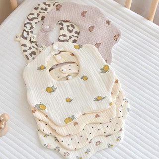 Yếm Xoay Vải Xô Muslin Hình Bông Hoa Cao Cấp Cho Bé