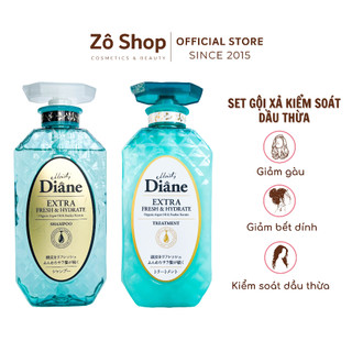 Set Gội Xả Diane Kiểm Soát Dầu Thừa, Giảm Gàu Ngứa - Moist Diane Extra Fresh & Hydrate (450ml)