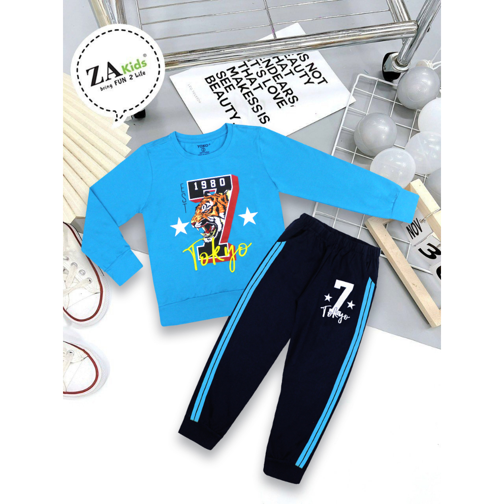 Bộ Quần Áo Thun Tay Dài  Dáng Thể Thao Cho Bé Trai  Yoko Y22376TD