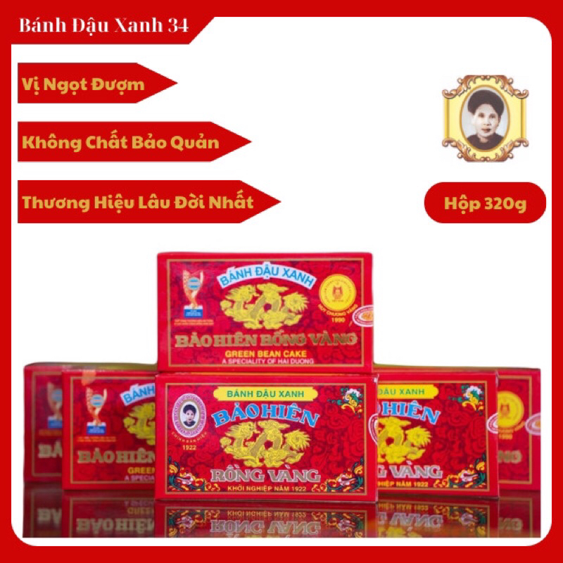 Bánh Đậu Xanh Bảo Hiên Hộp 320Gram