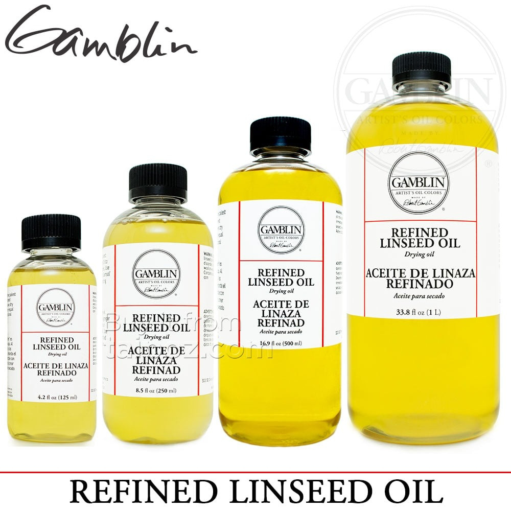 - Dầu lanh tinh chế Gamblin Refined Linseed Oil tăng độ chảy và làm chậm khô sơn dầu