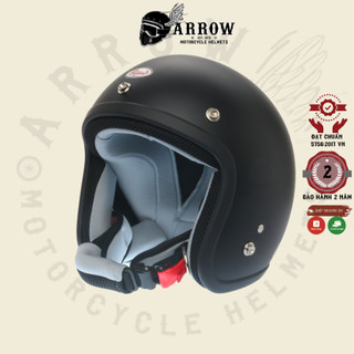 Mũ bảo hiểm 3/4 Raw Bosco arrow shop màu trơn thời trang cute chất lượng cao