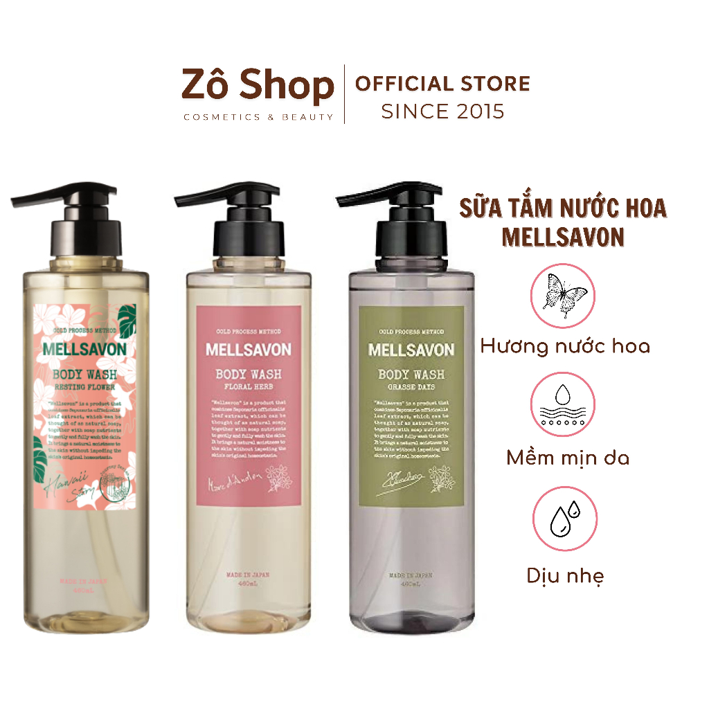 Sữa Tắm Nước Hoa MELLSAVON Ẩm Mịn 460ml