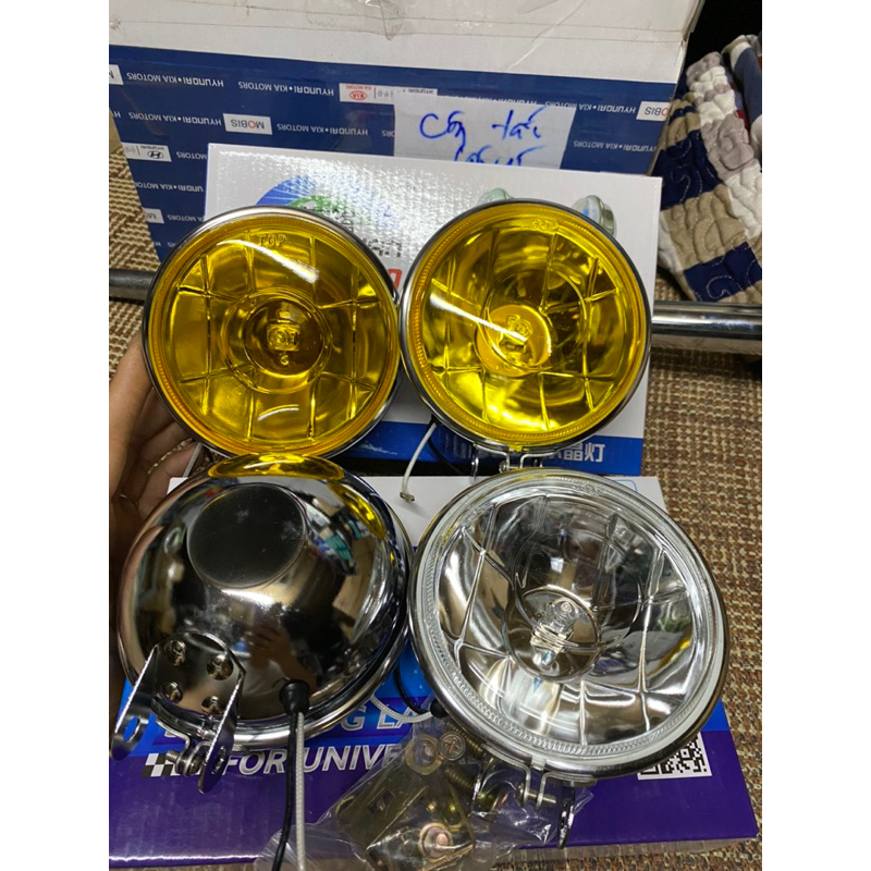 Đôi đèn trợ sáng ,đèn gầm , đèn lùi 12v 24v chế lắp nhiều xe loại tròn inox đường kính cả đai 11cm