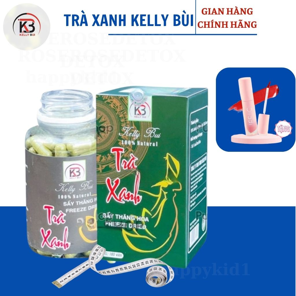 Trà Xanh Kelly Bùi Viên Uống Trà Xanh Giảm Mỡ Sau Sinh 180 Viên