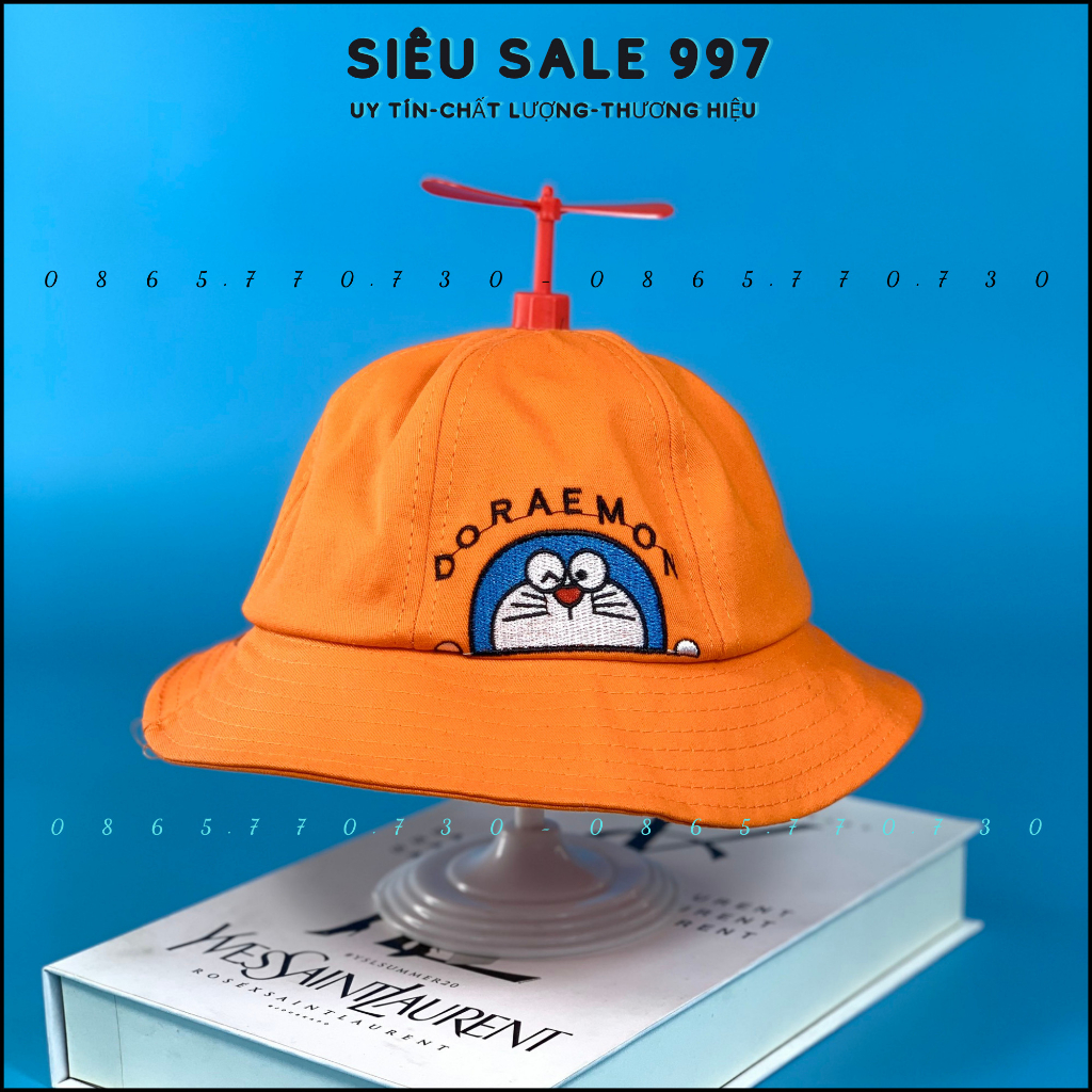 COMBO 2 CÁI NÓN KẾT+VÀNH DORAEMON CHONG CHÓNG CHO BÉ 2-6T THỜI TRANG TRẺ EM SIÊU DỂ THƯƠNG