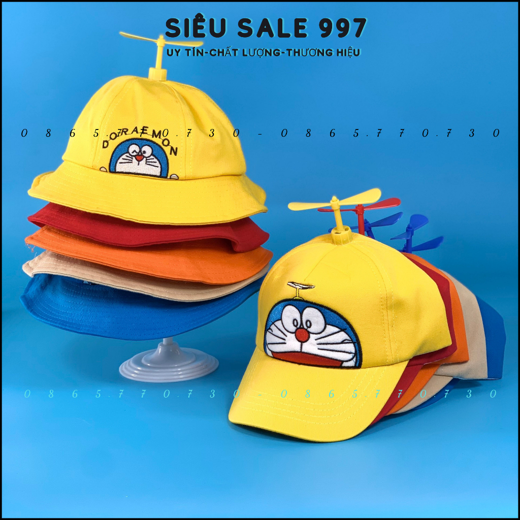 COMBO 2 CÁI NÓN KẾT+VÀNH DORAEMON CHONG CHÓNG CHO BÉ 2-6T THỜI TRANG TRẺ EM SIÊU DỂ THƯƠNG