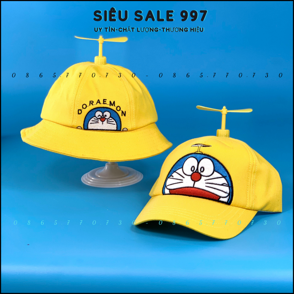 COMBO 2 CÁI NÓN KẾT+VÀNH DORAEMON CHONG CHÓNG CHO BÉ 2-6T THỜI TRANG TRẺ EM SIÊU DỂ THƯƠNG