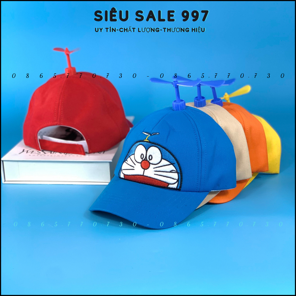 COMBO 2 CÁI NÓN KẾT+VÀNH DORAEMON CHONG CHÓNG CHO BÉ 2-6T THỜI TRANG TRẺ EM SIÊU DỂ THƯƠNG