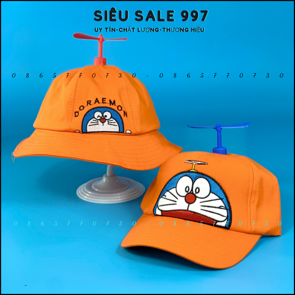 COMBO 2 CÁI NÓN KẾT+VÀNH DORAEMON CHONG CHÓNG CHO BÉ 2-6T THỜI TRANG TRẺ EM SIÊU DỂ THƯƠNG