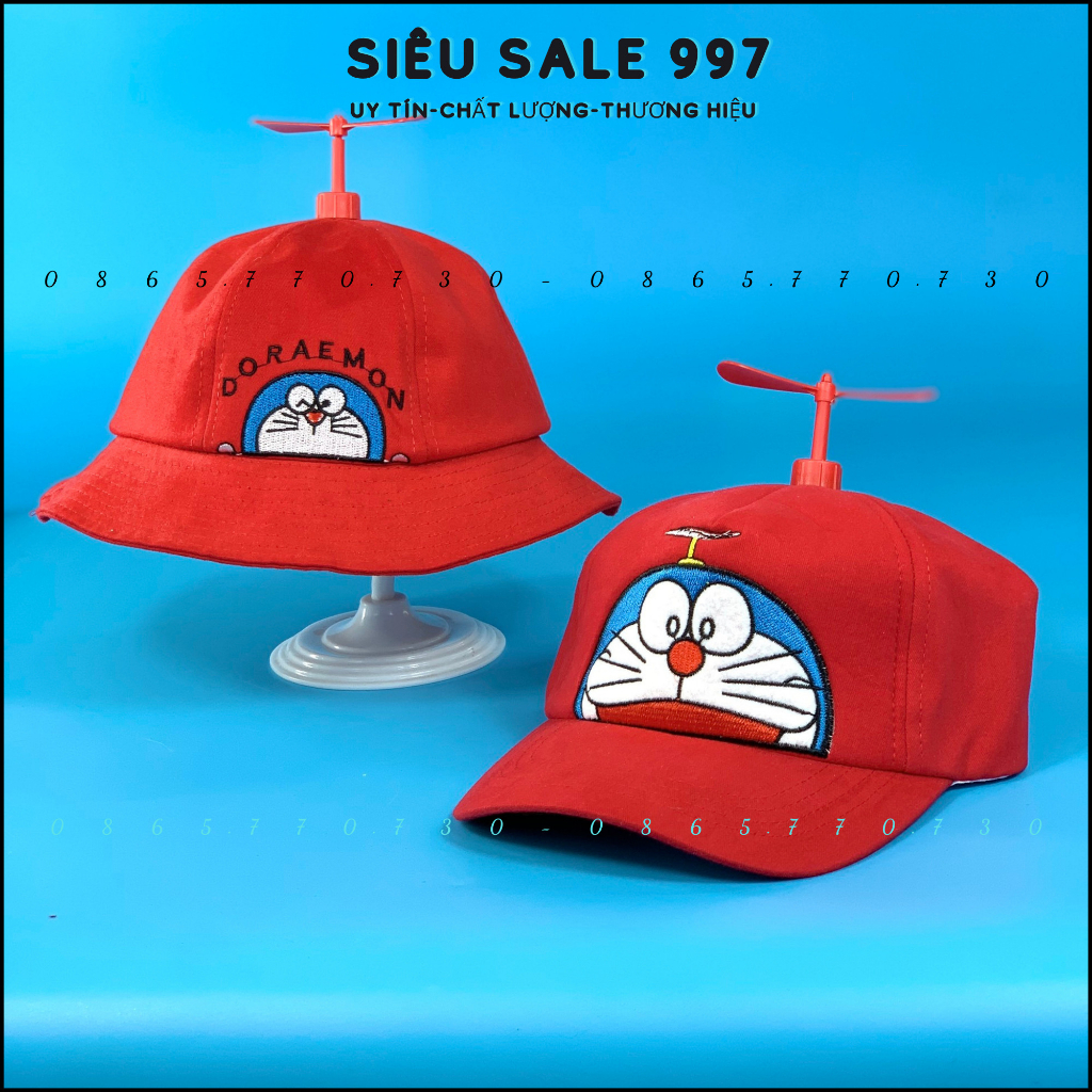 COMBO 2 CÁI NÓN KẾT+VÀNH DORAEMON CHONG CHÓNG CHO BÉ 2-6T THỜI TRANG TRẺ EM SIÊU DỂ THƯƠNG
